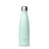 Qwetch - Bouteille Isotherme Pastel Vert 500ml - Gourde Nomade Inox - 24h Froid et 12h Chaud - Etanche, Sans BPA & Réutilisable - Gourde isotherme pour Sport, Voyage, Bureau, Randonnée