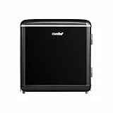 Comfee' RCD50BL2EURT(E) Mini Réfrigérateur Monoporte, 47L, Design Rétro, avec Compartiment Réfrigérant, Thermostats Réglables, Faible Bruit, Adapté à la Maison et au Bureau, Noir