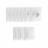 Lot de 7 prises + 3 va et vient - Blanc - Artezo - Zenitech