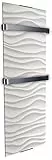 CHEMIN’ARTE Sèche-Serviette Électrique Ondulation 1200W - Radiateur Vertical - 120x6x46cm - 2 porte serviettes inox -Conçu en France