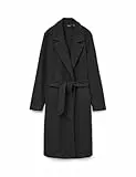 Manteau décontracté avec Ceinture à Nouer Manteau en Sweat Mince Veste d'hiver Coupe régulière Noos, Couleurs:Noir, Taille:XL