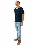 Kaporal, Tee Shirt Manches Courtes, pour Homme, 97% Coton - 3% Polyester, Coupe Regular, Col en V, Couleur Navy, Taille S