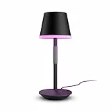 Philips White and Color Ambiance, lampe à poser portable Hue Go Portable Noire, lampe connectée Philips Bluetooth, 370 lm, 16 millions de couleurs, compatible Alexa, Google Assistant et Apple Homekit