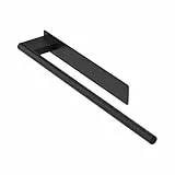 Ibergrif M34453B, Porte Serviette Salle de Bain sans Perçage, Porte-Serviettes Mural en INOX, Adhésif 3M, 39 CM, Noir