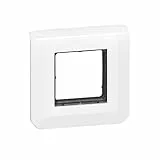 LEGRAND | Plaque Mosaic Avec Support, Fixation À Vis Pour 2 Modules, Design Contemporain Blanc Brillant, Montage Encastré Facile