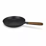 BEKA CLASSIC 15227204 Poêle à Frire en Acier Émaillé, Manche en Acacia, 20cm Diamètre, Black