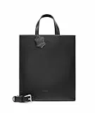 Liebeskind Berlin Sac en papier, moyen (HxLxP 34 cm x 29 cm x 15 cm), noir, dessus en cuir