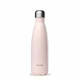 QWETCH - Bouteille Isotherme INOX - Maintient Vos Boissons au Chaud Pendant 12 Heures & au Frais Pendant 24 Heures – BPA Free - Marque Française (Rose pastel, 500 ML)