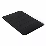 Amazon Basics Tapis de Bain Antidérapant en Mousse à mémoire de Forme, Tapis de Douche Ultra Doux, Absorbant, Séchage Rapide, Lavable en Machine, 43x61 cm, Noir