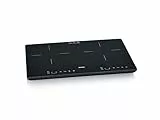 SEVERIN Double plaque à induction 3 400 W, Plaque de cuisine double pour une cuisson rapide des aliments, Plaque en revêtement vitrocéramique avec thermostat réglable jusqu’à 240°C, noir, DK 1033