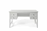 Jahnke Classic D 130 Bureau Blanc en Bois d'ingénierie, Blanc, Taille Unique