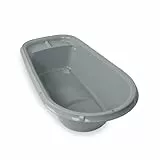 THERMOBABY - Baignoire LUXE - Bain de bébé - Légère - Compacte - De la naissance à 12 mois - Gris Charme -Fabriqué en France