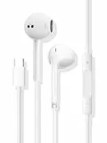 Écouteurs intra-auriculaires USB Type-C JYmusic P44 Blanc pour Samsung Galaxy S22 Ultra, S21 FE, S20, A53, iPad Pro 2021/2020, Pixel 3 2 avec microphone et câble