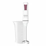 Taurus – Mixeur plongeant Robot 1000 Inox| 2 vitesses + Turbo| Lames en inox| Cloche anti-éclaboussures| Ergonomique| sans BPA, lavable au lave-vaisselle, blanc