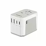TESSAN Adaptateur Prise Universelle, Adaptateur Universel de Voyage avec 5 USB Puissance Totale 28W, International Voyage Accessoires France vers USA Anglaise Thailande Japon Australie Chine