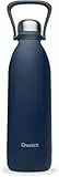 Qwetch - Grande Bouteille Isotherme - Bleu Nuit 1,5L - 48h Froid et 16h Chaud - Etanche & Sans BPA - Gourde Inox avec Poignée de Portage - Thermos isotherme pour Pique-nique, Camping, Famille