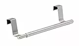 WENKO Barre Porte-Serviettes de Porte télescopique Porte-Serviette de Porte, Extensible, Porte-Serviette pour la Porte d'armoire Argent Mat