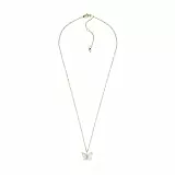 Fossil Collier en acier inoxydable pour femme avec fermoir à mousqueton et pendentif papillon