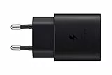 Samsung Chargeur USB C, Adaptateur Secteur 25W Ultra Rapide, Adaptateur USB C vers USB, Chargeur samsung Charge Rapide, Samsung Chargeur Original, sans câble, Noir