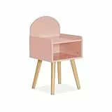 sweeek - Table de Chevet Chambre Enfant. Rose. Pieds en pin