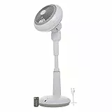 Iris Ohyama Woozoo, Ventilateur sur Pied, 37㎡, Blanc, 10 Vitesses, Télécommande, Moteur DC, Silencieux 25 dB Mode Nuit, Oscillation Multidirectionnelle, Minuterie 8h, Puissant, STF-DC15T