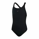 Speedo Junior Girl's ECO Endurance+ Medalist Swimsuit | Chlorine Resistance | Recycled Fabric | Comfort Fit | Swimming Lessons | Swim Holiday, Black, 13-14 Years