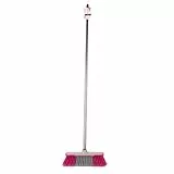 Kleeneze KL062437EU Balai à Poils Doux, Brosse avec Poils Souples Anti-Rayures, Manche de 1.2 M, Bordure Anti-Choc Résistante, Idéal pour Une Utilisation a l'Intérieur,Acier inoxydable Métal,Gris/Rose