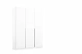 Rauch Meubles Meubles Alabama Armoire à Porte Tournante en Blanc 3 Portes avec Pack d'Accessoires Haut de Gamme 2 Tringles à Linge, 7 Étagères, 1 Tiroir Lxhxp 136X229X54 Cm
