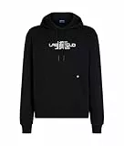 KARL LAGERFELD JEANS Homme Sweat À Capuche avec Logo Foil Coupe Régulière, Noir, XS