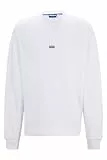 HUGO Hommes Nedro Sweat en Molleton de Coton avec étiquette logotée Bleue