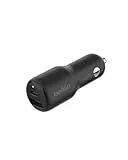 Belkin BoostCharge Chargeur de Voiture Double Port (42 W, USB-C 30 W PPS, USB-A 12 W, pour iPhone 16, 16 Pro, 16, Plus, 16 Pro Max, iPhone 15/iPhone 14 (Tous modèles), Samsung Galaxy S24, etc., Noir)
