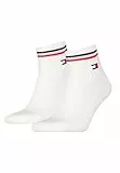 Tommy Hilfiger Quarter Chaussettes, Blanc, 39/42 (Lot de 2) Unisexe
