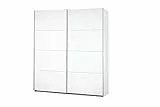 Rauch Möbel Caracas Armoire, Armoire à Portes coulissantes, 2 Portes, avec 2 Barres de penderie, 4 étagères et 1 Tringle à Crochets, Couleur Blanc Alpin, Dimensions 226x210x62cm