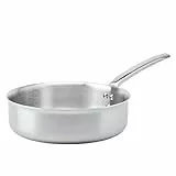 De Buyer - Sauteuse à bords droits en inox 3 couches ALCHIMY - 28 cm - Fabriquée en France, Sans PFAS, Maîtrise de la Cuisson, Inox 18/10, Tous Feux + Four, Finition Poli Brossé