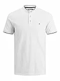 JACK & JONES Jjepaulos Mao Polo SS Noos, Blanc, L Hommes