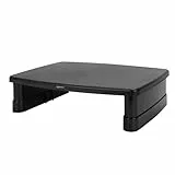 Amazon Basics Rectangulaire Support de bureau réglable pour réduire la tension cervicale, convient aux écrans et aux ordinateurs portables pesant jusqu'à 22 livres, Noir