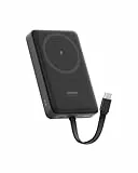 CUKTECH CP12 Batterie Externe Magnétique 10000mAh avec Câble Intégré USB C, Power Bank Portable Charge Rapide 22.5W Filaire et 7.5W sans Fil MagSafe pour iPhone 16/15/14/13/12, Samsung, AirPods