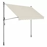 SONGMICS Store Banne Manuel, Store Extérieur Terrasse, Réglable en Hauteur, avec Manivelle, Protection Solaire, pour Balcon, Terrasse, Jardin, 300 x 130 cm, Beige GSA313M02