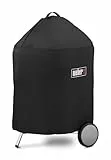 Weber Housse de Barbecue Premium pour Barbecue à Charbon de Bois Ø 57cm, Respirante, résistante aux UV et à l'eau, protège Contre Les intempéries, avec Fermeture Velcro, légère - Noir (7143)
