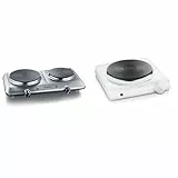 SEVERIN Plaque de cuisson électrique double 2 500 W, Plaque de cuisine pour logement étudiant & Plaque de cuisson 1 500 W, Plaque de cuisine idéale pour logement étudiant
