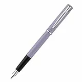 Waterman Allure Stylo plume violet pastel avec bordure chromée, pointe fine en acier inoxydable, encre bleue