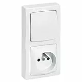 Interrupteur avec 2P+T montage vertical complet Appareillage saillie - blanc