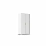 Rauch Möbel Hamilton, Armoire Chambre, penderie, vestiaire, Armoire de Rangement, 2 Portes, Couleur Blanc, poignée en Bois de chêne Massif, 93x194x54cm