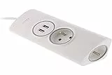 Multiprise d'angle 2P 16A + 2 USB précâblée - Blanc - Otio