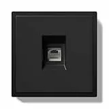 BSEED Prise murale standard UE Cat 6 Ethernet avec griffes, prise encastrée avec cadre en PC, 80 x 80 mm, noir