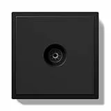 BSEED Prise murale UE standard antenne TV coaxiale avec griffes, prise encastrée avec cadre en PC, 80 × 80 mm, noir