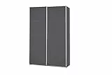 Rauch Möbelwerke Caracas Armoire à portes coulissantes, Bois d'ingénierie, Gris métallisé sans Miroir, Breite|135 cm