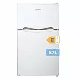 COMFEE' RCT87WH2(E) Réfrigérateur Congélateur Sous Plan, Petit Réfrigérateur Congélateur 87L avec Éclairage, Étagères Amovibles, Thermostats Réglables, Portes Réversibles, Blanc [Classe Énergétique E]