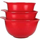 KitchenAid - Kit de 3 Bols Mélangeurs en Plastique, 2.4 L, 3.3 L et 4.3 L - Couleur Rouge Cerise