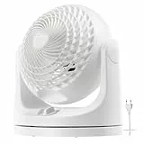 Iris Ohyama, Woozoo, Ventilateur de Table, 23m², Ventilateur de Bureau, Blanc, 3 Vitesses, Silencieux, Oscillation, Pour Chambre, Salon, Cuisine, Circulateur d'Air, Rafraîchissant, Puissant, PCF-MKM18